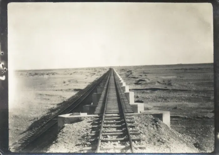 Framed Print : View down a railway line, Iraq Framed Print : View down a railway line, Iraq