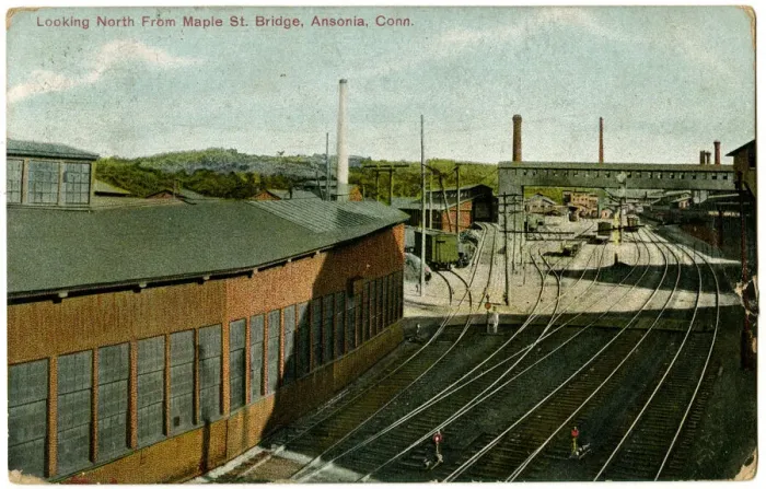 Framed Print : View of railway tracks at Ansonia, Connecticut, USA Framed Print : View of railway tracks at Ansonia, Connecticut, USA