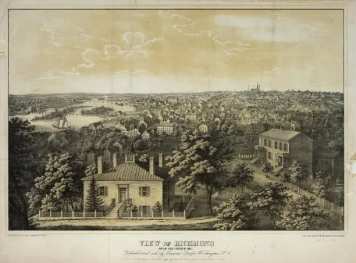 Framed Print : View of Richmond from the church hill