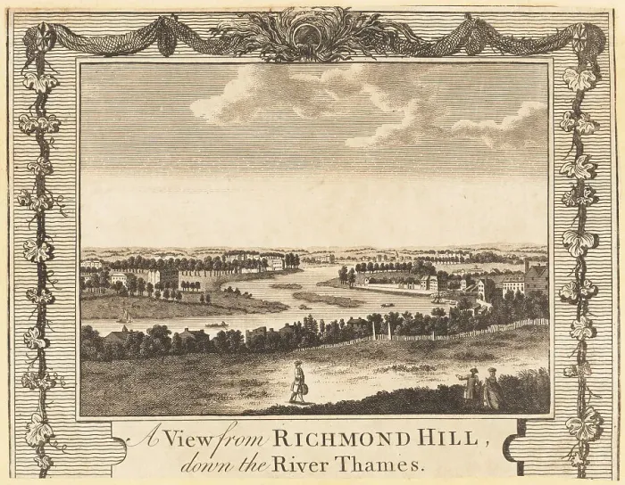 Framed Print : View from Richmond Hill down the River Thames, 18th century Framed Print : View from Richmond Hill down the River Thames, 18th century
