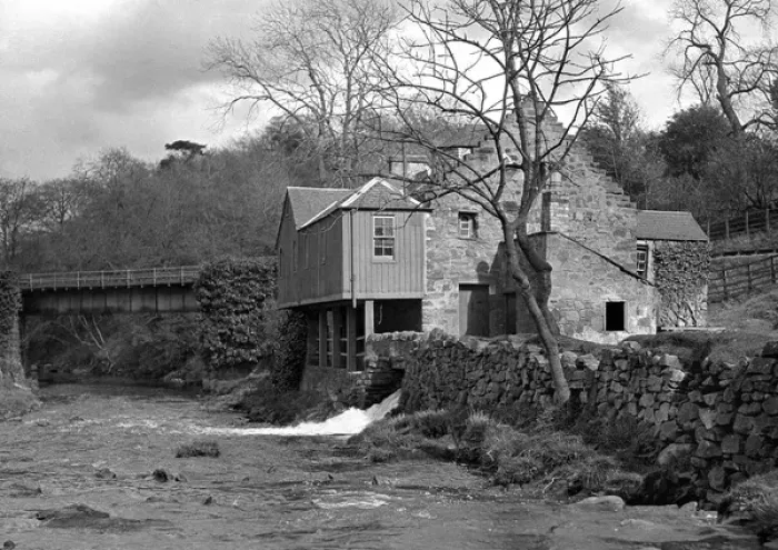 Framed Print : View of a mill at the side of a river Framed Print : View of a mill at the side of a river