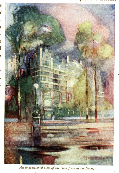 Framed Print : View of the river front of The Savoy Hotel, London