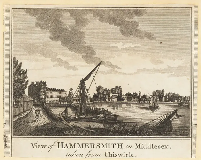 Framed Print : View of the River Thames at Hammersmith, 1784 Framed Print : View of the River Thames at Hammersmith, 1784