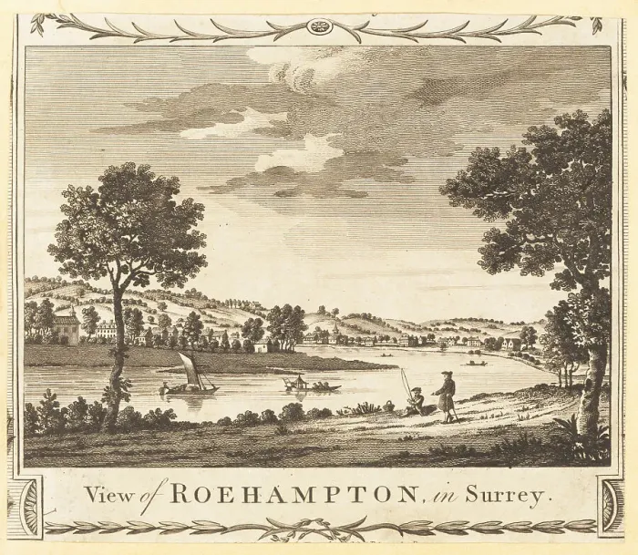 Framed Print : View of the River Thames near the village of Roehampton, 1784 Framed Print : View of the River Thames near the village of Roehampton, 1784