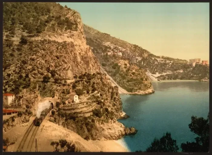Framed Print : View on the road to La Turbie, Eze and St. Jean, Riviera Framed Print : View on the road to La Turbie, Eze and St. Jean, Riviera