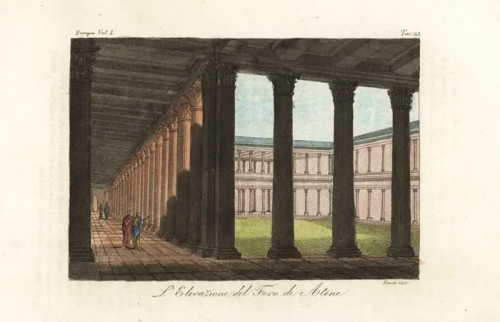 Framed Print : View of the Roman Forum in Athens Framed Print : View of the Roman Forum in Athens