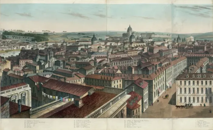 Framed Print : View of Rome, including the Roman College, Sa. Maria del Mir Framed Print : View of Rome, including the Roman College, Sa. Maria del Mir