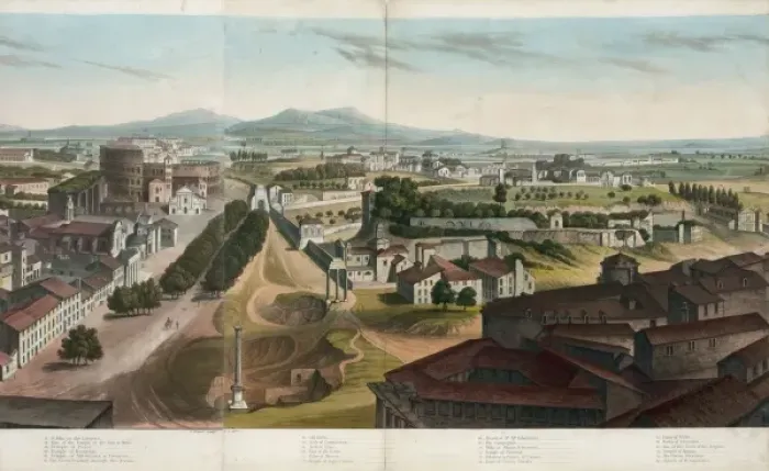 Framed Print : View of Rome, including So. Carlo, Palace of the Vatican, Mu