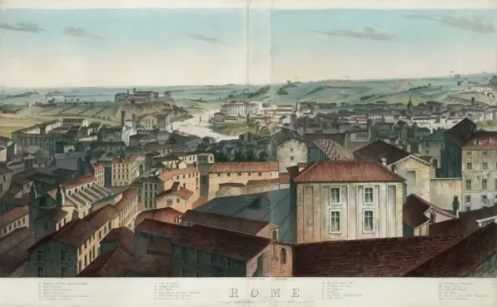 Framed Print : View of Rome, including the Villa Meolistrees, Sa. Maria dei Framed Print : View of Rome, including the Villa Meolistrees, Sa. Maria dei