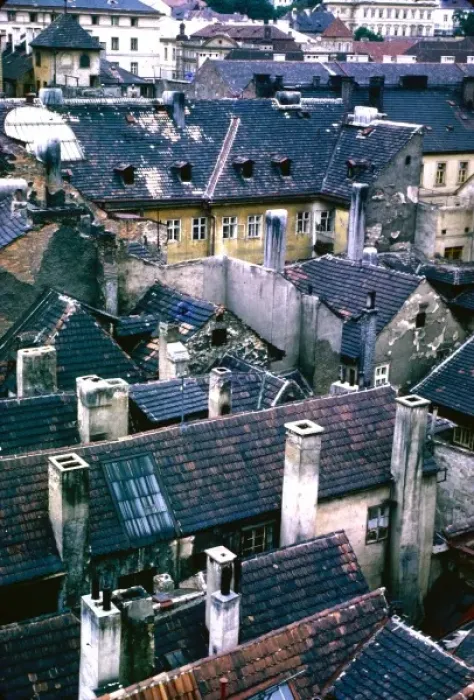 Framed Print : View across roofs in an East European town Framed Print : View across roofs in an East European town