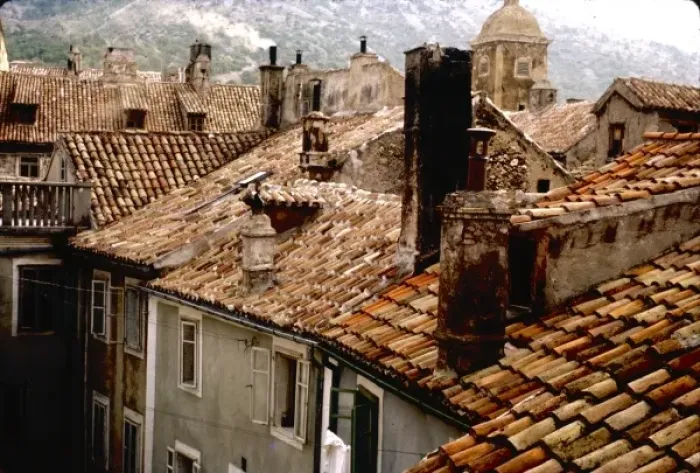 Framed Print : View across roofs, Yugoslavia Framed Print : View across roofs, Yugoslavia
