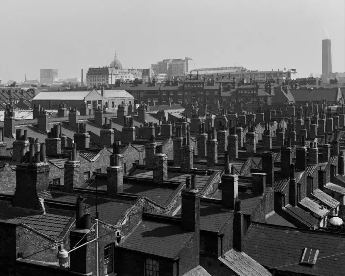 Framed Print : View across rooftops towards City of London Framed Print : View across rooftops towards City of London