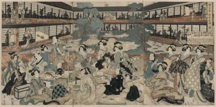 Framed Print : View of a room in the Ogi house of new yoshiwara Framed Print : View of a room in the Ogi house of new yoshiwara