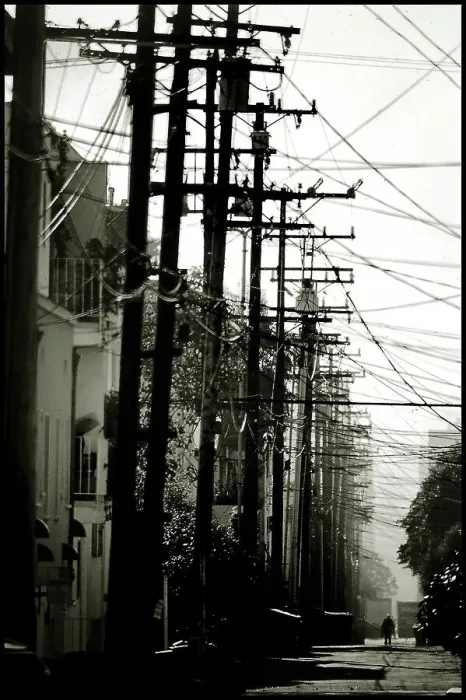 Framed Print : View down San Francisco side street, USA Framed Print : View down San Francisco side street, USA