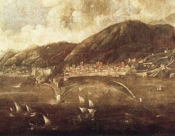 View of Savona from the sea in 15th c. Detail. Italian