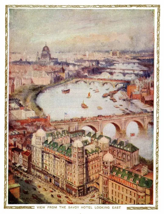 Framed Print : View from The Savoy Hotel, London, looking east Framed Print : View from The Savoy Hotel, London, looking east
