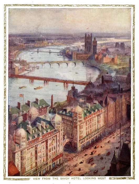 Framed Print : View from The Savoy Hotel, London, looking west Framed Print : View from The Savoy Hotel, London, looking west