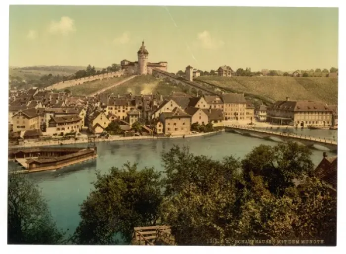 Framed Print : View of Schaffhausen, with the Munoth, Schaffhausen, Switzer