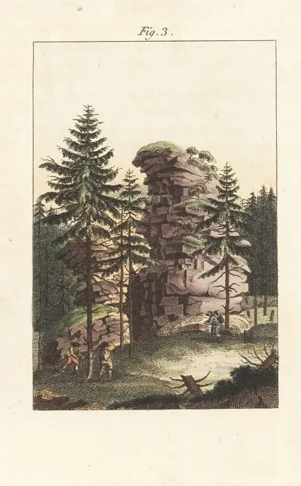 Framed Print : View of the Schnarcherklippen, Harz mountains, Germany
