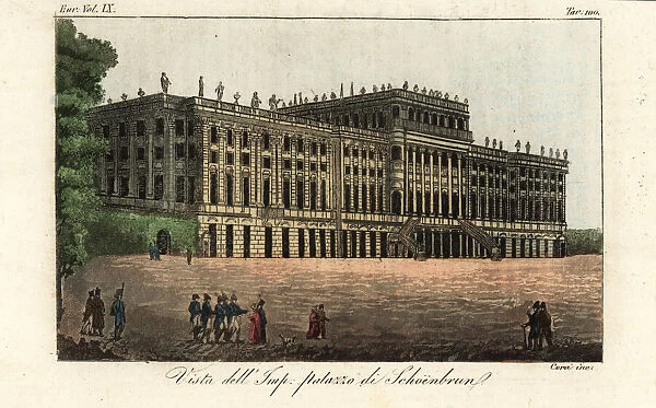 View of the Schonbrunn Palace, Vienna, 1822