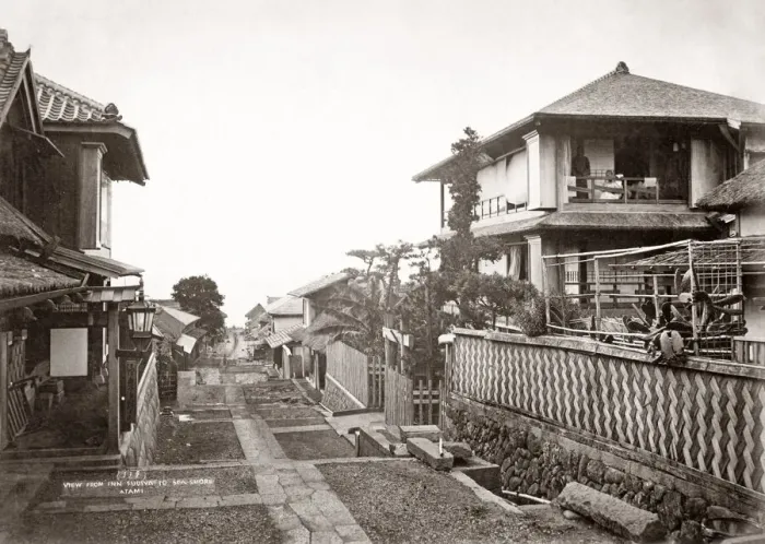 Framed Print : View towards the sea, Atami, Japan, c. 1880s