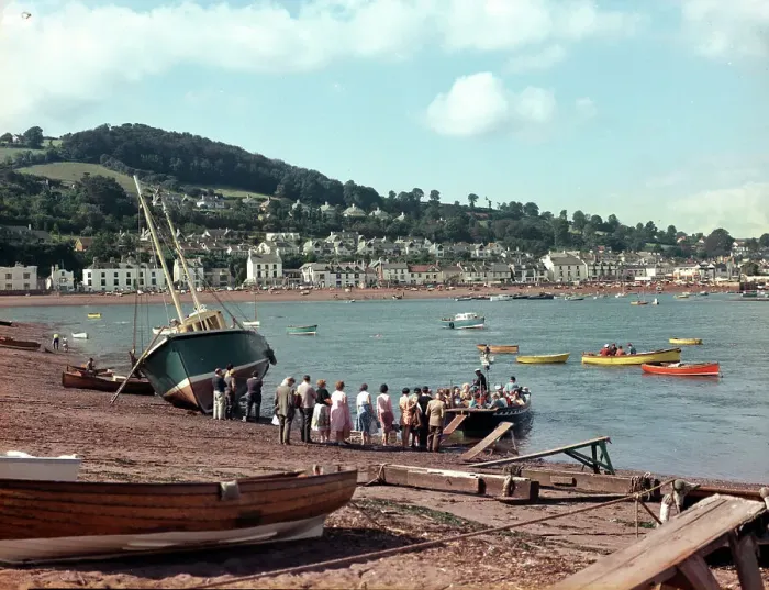 Framed Print : View from Shaldon with passenger ferry, Teignmouth Framed Print : View from Shaldon with passenger ferry, Teignmouth
