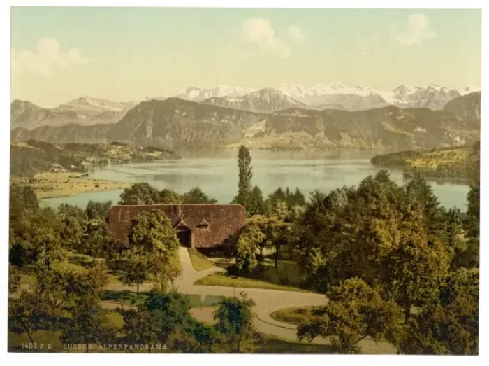 Framed Print : View of the southern chain of Alps, with the Titlis from Dre Framed Print : View of the southern chain of Alps, with the Titlis from Dre