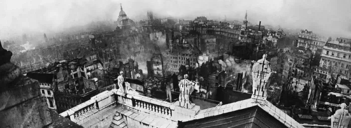 Framed Print : View from St Pauls Cathedral, London, WW2 Framed Print : View from St Pauls Cathedral, London, WW2