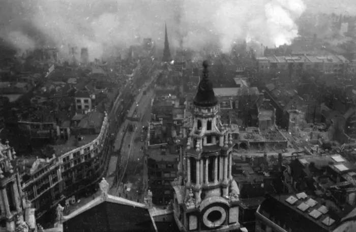 Framed Print : View from St Pauls Cathedral, London, WW2 Framed Print : View from St Pauls Cathedral, London, WW2