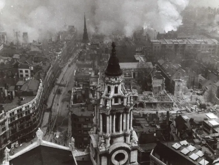 Framed Print : View from St Pauls Cathedral, London, WW2 Framed Print : View from St Pauls Cathedral, London, WW2