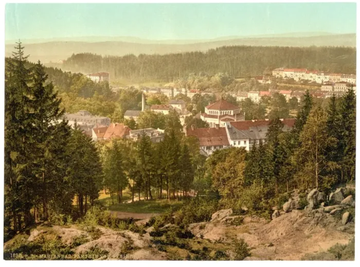 Framed Print : View from Steinbruch, Marienbad, Bohemia, Austro-Hungary Framed Print : View from Steinbruch, Marienbad, Bohemia, Austro-Hungary
