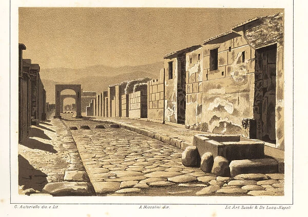 View of a street and fountain of Mercury, Pompeii