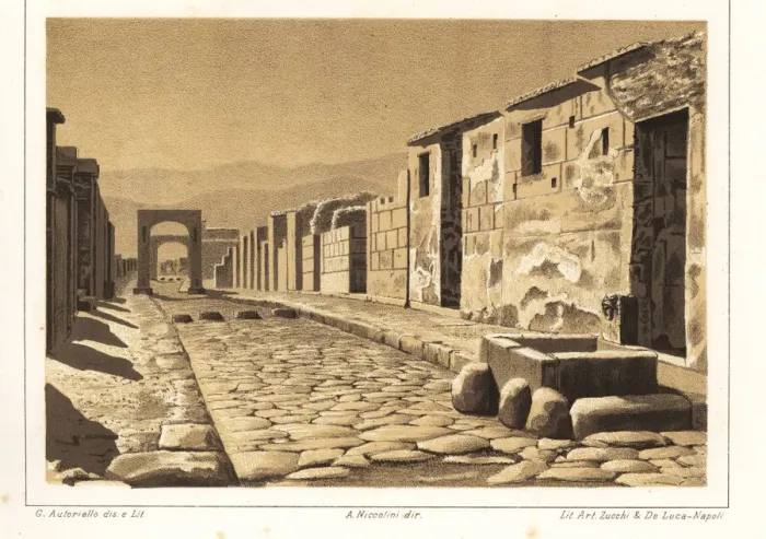 Framed Print : View of a street and fountain of Mercury, Pompeii Framed Print : View of a street and fountain of Mercury, Pompeii