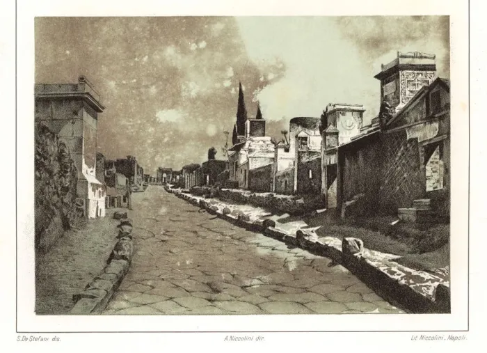 Framed Print : View of the Street of Tombs outside the Herculaneum Framed Print : View of the Street of Tombs outside the Herculaneum