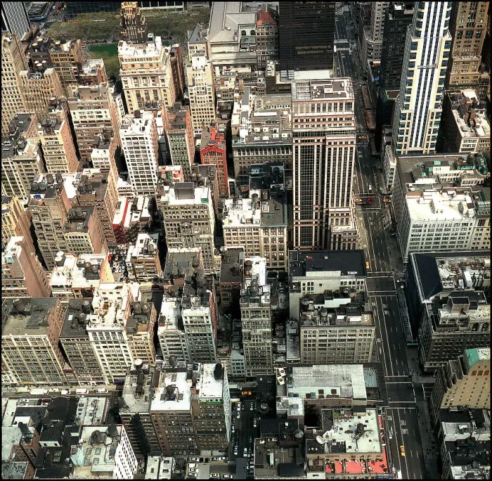 Framed Print : View of streets from Empire State Building New York Framed Print : View of streets from Empire State Building New York