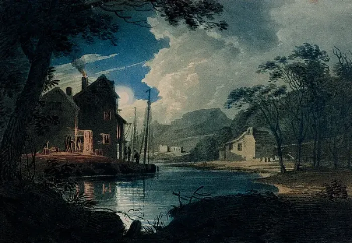 Framed Print : View of the Tamar, Cornwall, Moonlight