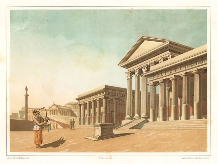 Framed Print : View of the Temple of Venus near the Marina Gate, Pompeii Framed Print : View of the Temple of Venus near the Marina Gate, Pompeii