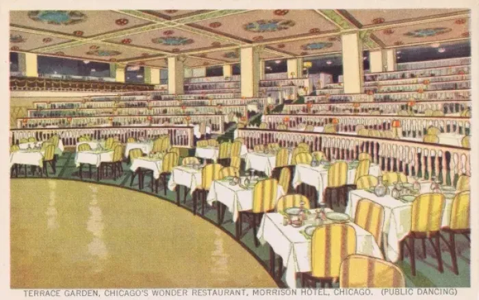 Framed Print : A view of the Terrace Garden in the Morrison Hotel, Chicago