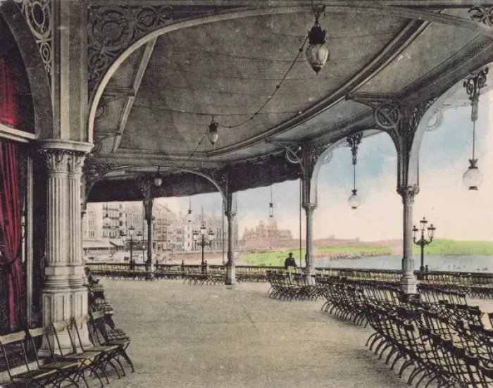 Framed Print : A view of the terrace at the Kursaal, Ostend, Belgium, 1920s Framed Print : A view of the terrace at the Kursaal, Ostend, Belgium, 1920s
