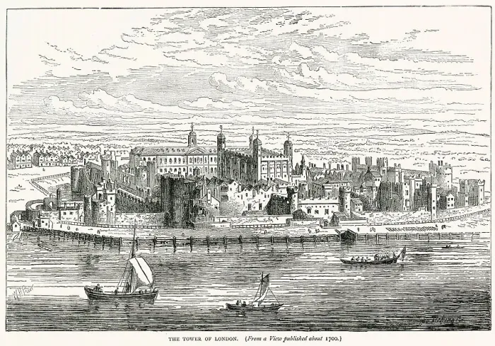 Framed Print : View of the Tower of London and surrounding area. Date: circa 1700 Framed Print : View of the Tower of London and surrounding area. Date: circa 1700