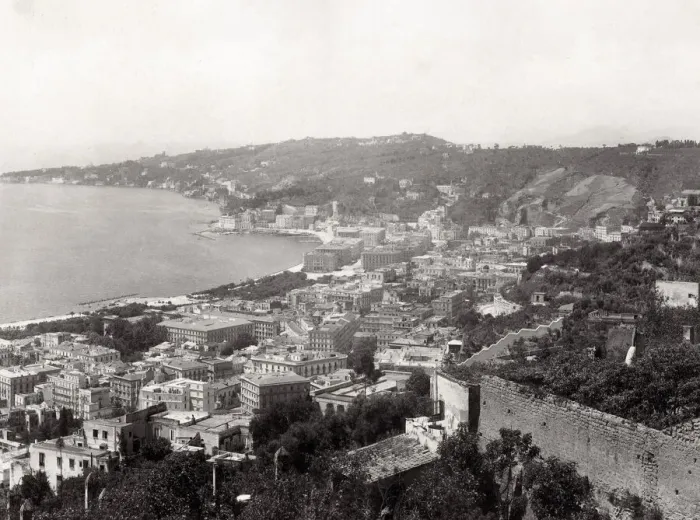 Framed Print : View of the town and beach at Cannes, France Framed Print : View of the town and beach at Cannes, France