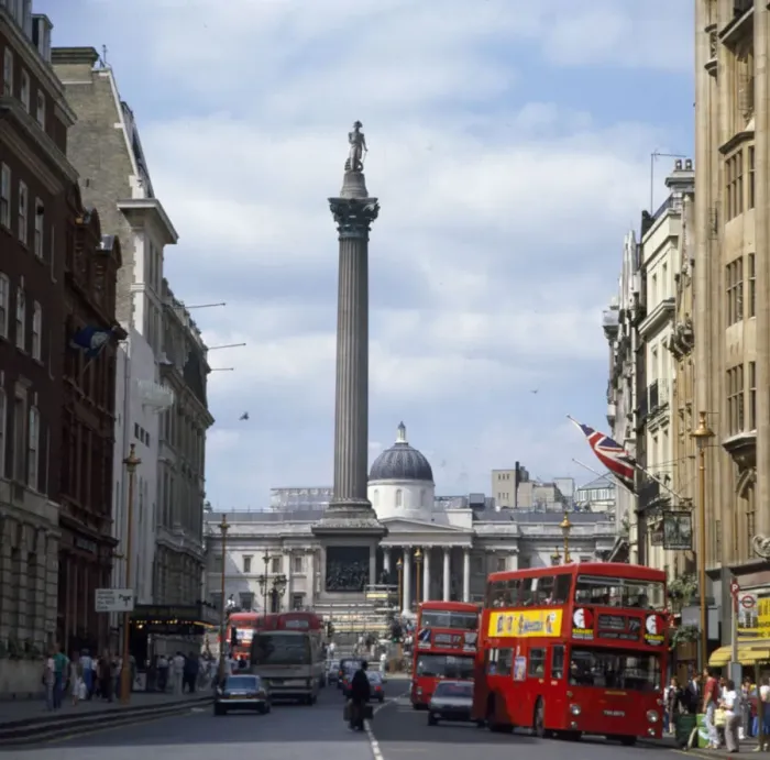 Framed Print : View toward Trafalgar Square from Whitehall, London Framed Print : View toward Trafalgar Square from Whitehall, London