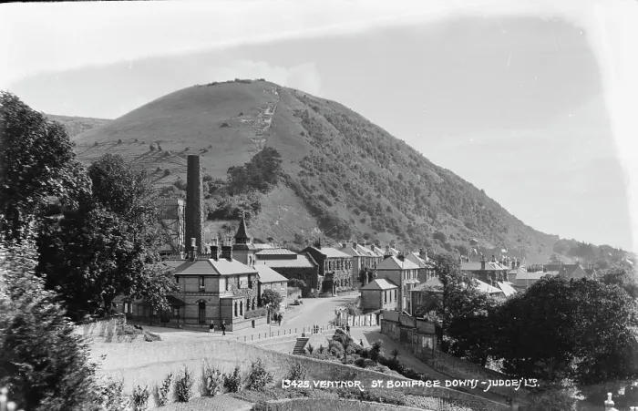 Framed Print : View of Ventnor and St. Boniface Down Framed Print : View of Ventnor and St. Boniface Down