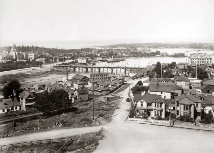 Framed Print : View of Victoria, British Columbia, Canada, circa 1890. Date: circa 1890 Framed Print : View of Victoria, British Columbia, Canada, circa 1890. Date: circa 1890