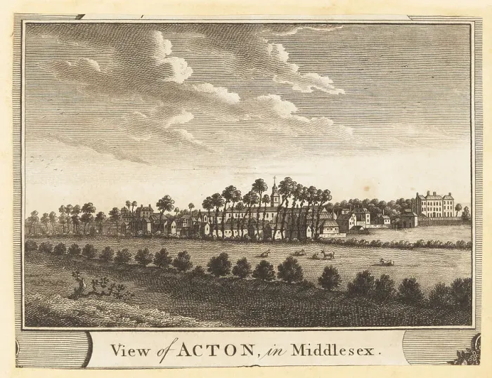Framed Print : View of the village of Acton, Middlesex, 1784 Framed Print : View of the village of Acton, Middlesex, 1784