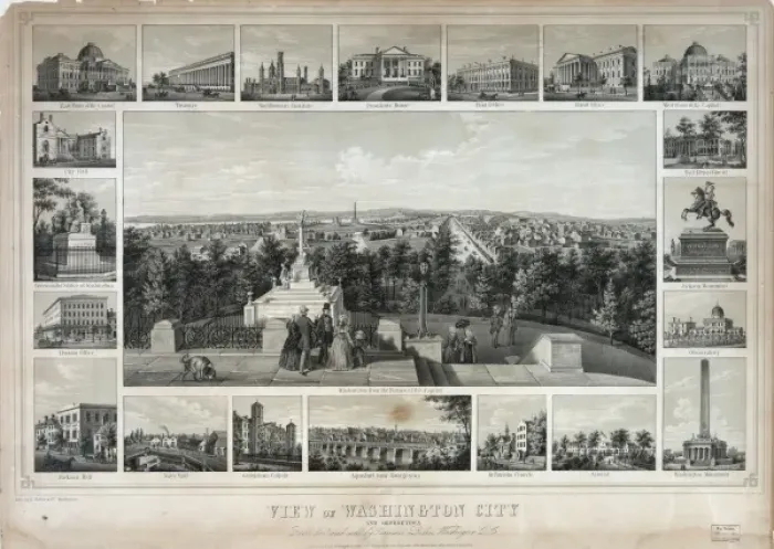 Framed Print : View of Washington City and Georgetown Framed Print : View of Washington City and Georgetown