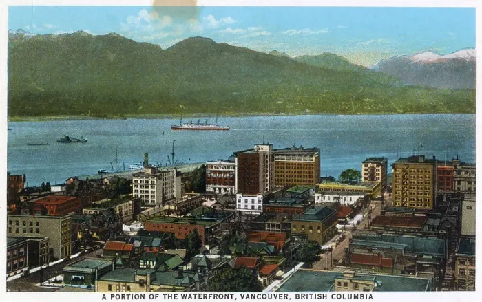 Framed Print : View of waterfront, Vancouver, British Columbia, Canada Date: 1929 Framed Print : View of waterfront, Vancouver, British Columbia, Canada Date: 1929