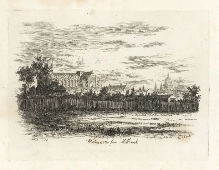 Framed Print : View of Westminster Abbey from Milbank, 1807 Framed Print : View of Westminster Abbey from Milbank, 1807