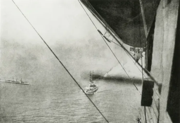 Framed Print : View of WW1 fleet from an airship Framed Print : View of WW1 fleet from an airship