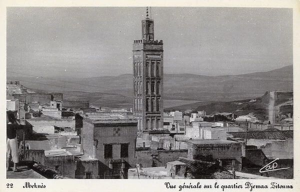 View of Zitoune minaret, Meknes, Morocco